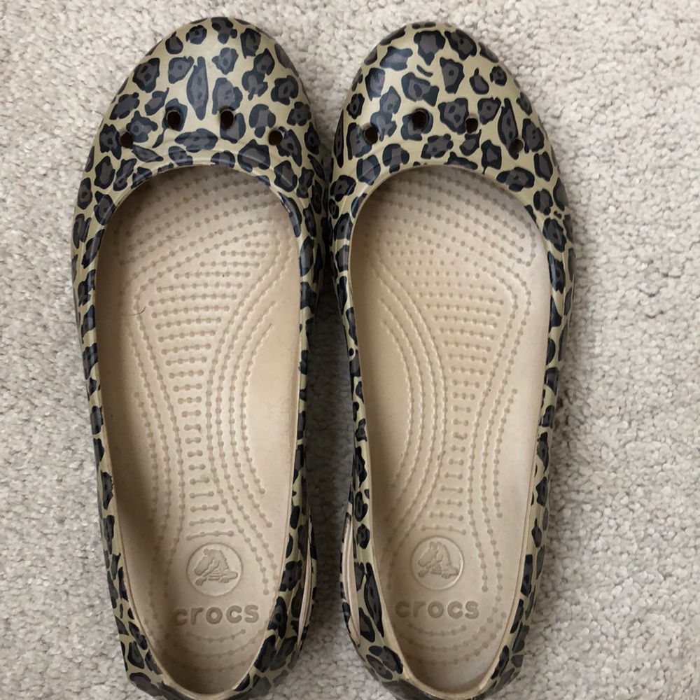 Animal print Croc flats